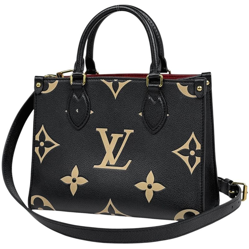 Louis Vuitton On The Go PM Bicolor 2WAY Shoulder Bag Tote Bag Monogram Empreinte
