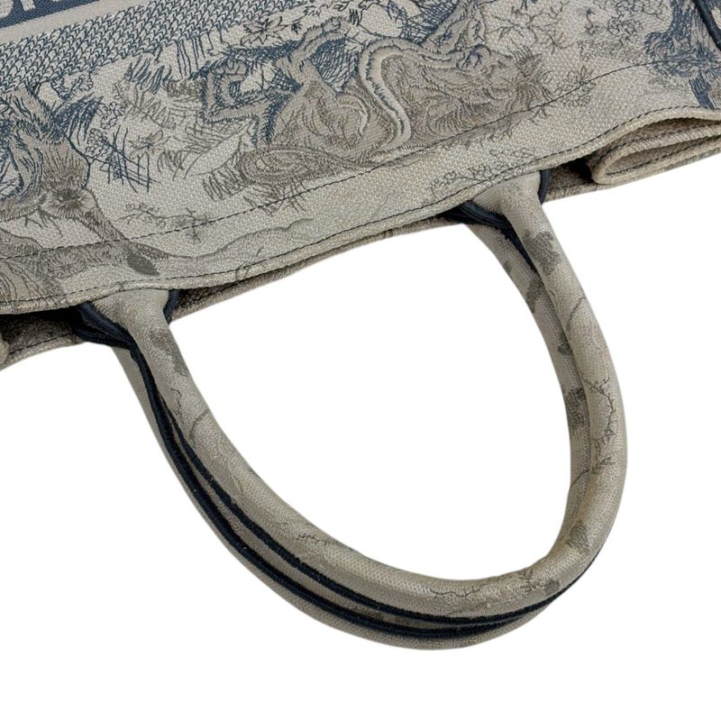 Christian Dior Book Tote Bag Large Reverse Toile De Jouy Embroidered Tote Bag