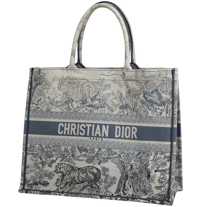 Christian Dior Book Tote Bag Large Reverse Toile De Jouy Embroidered Tote Bag