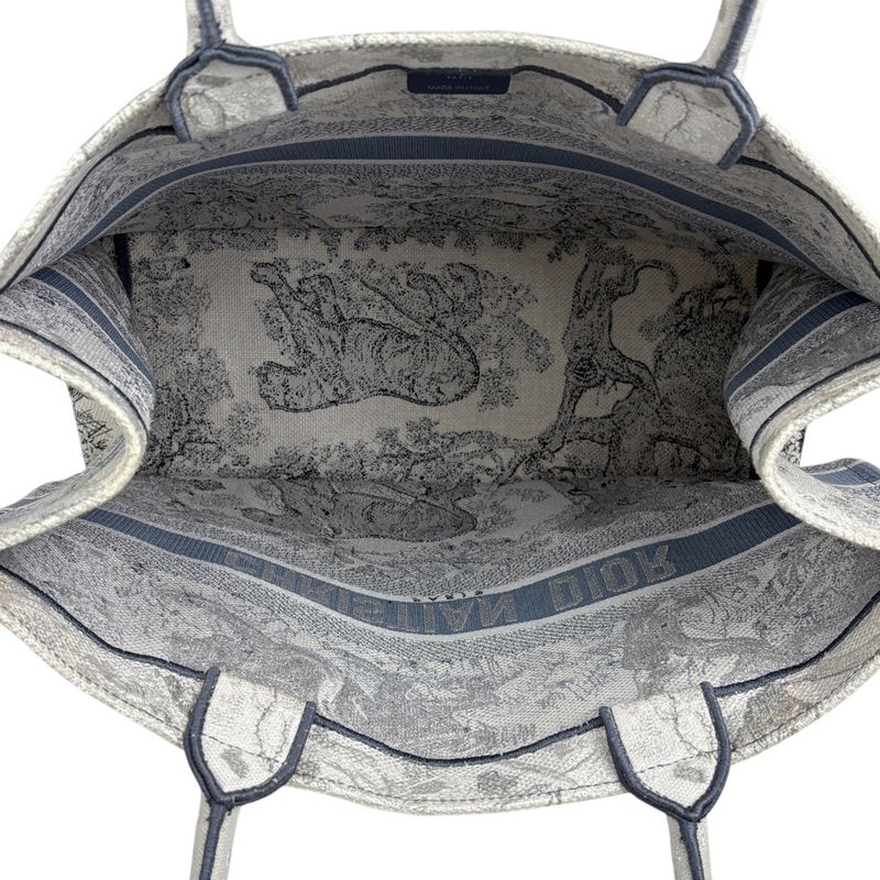 Christian Dior Book Tote Bag Large Reverse Toile De Jouy Embroidered Tote Bag