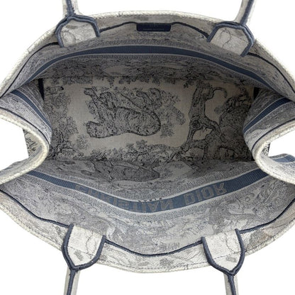 Christian Dior Book Tote Bag Large Reverse Toile De Jouy Embroidered Tote Bag