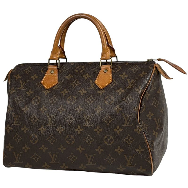 Louis Vuitton Speedy 30 Boston Bag Commuter Handbag Monogram Brown M41526 Women