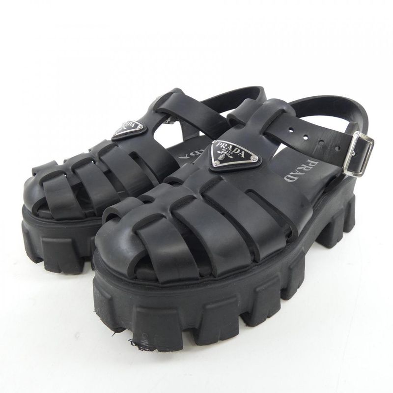 Prada Triangle Logo Monolith 1x853m Foam Rubber Sandals