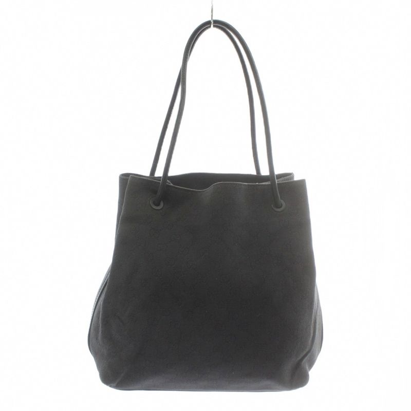 Gucci Tote Bag One Shoulder GG Canvas Leather All Over Pattern Black Xz • Oh •