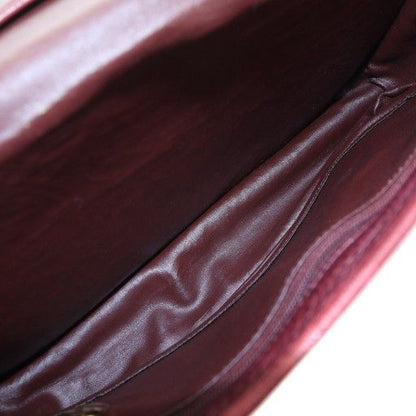 Christian Dior Vintage Shoulder Bag Crossbody Leather Logo Gold Hardware Red •