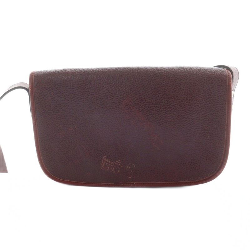 Christian Dior Vintage Shoulder Bag Crossbody Leather Logo Gold Hardware Red •