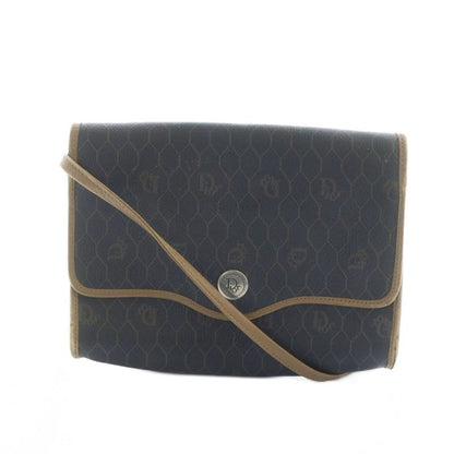 Christian Dior Honeycomb Shoulder Bag Crossbody Logo PVC Leather Brown • Gy11