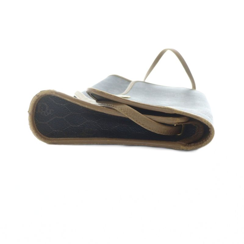 Christian Dior Honeycomb Shoulder Bag Crossbody Logo PVC Leather Brown • Gy11