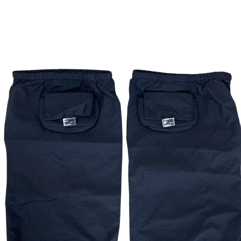 Fendi Leg Warmer Gaiter FF Logo Metal Logo Nylon Pocket Black Unisex Fendi