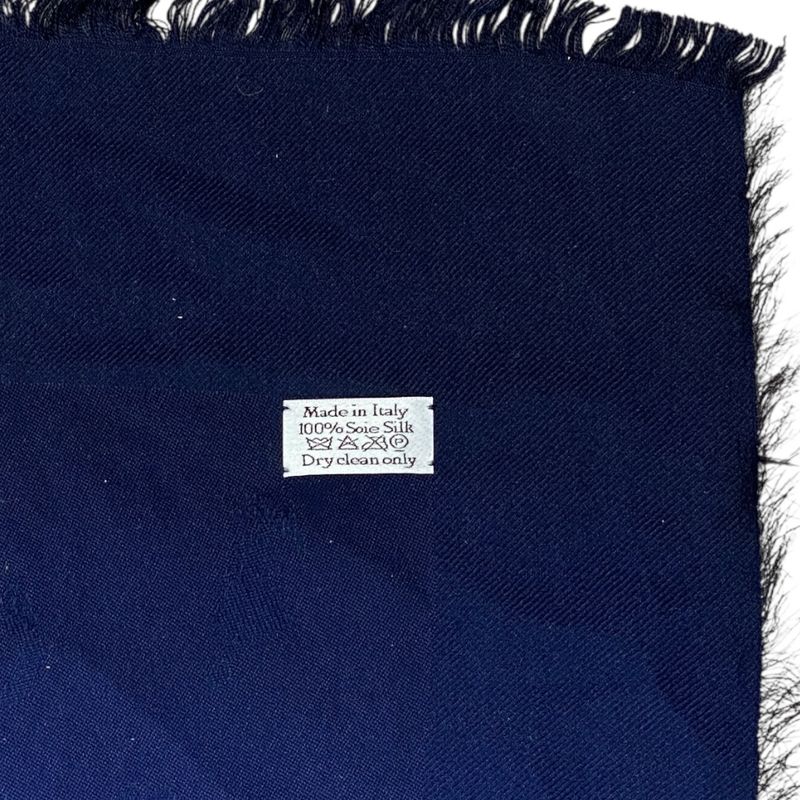 Dior Scarf Shawl Accessory Large All Over Pattern Gradient Silk Blue X Navy