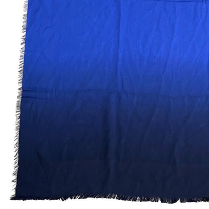 Dior Scarf Shawl Accessory Large All Over Pattern Gradient Silk Blue X Navy
