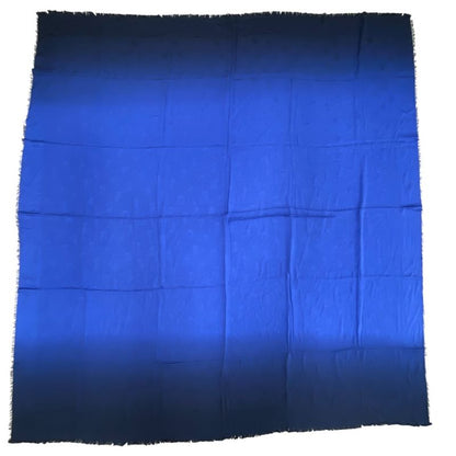 Dior Scarf Shawl Accessory Large All Over Pattern Gradient Silk Blue X Navy