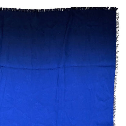 Dior Scarf Shawl Accessory Large All Over Pattern Gradient Silk Blue X Navy