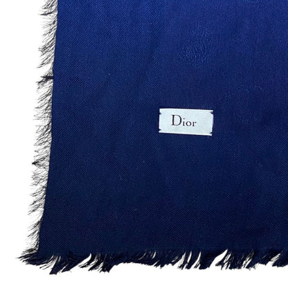 Dior Scarf Shawl Accessory Large All Over Pattern Gradient Silk Blue X Navy