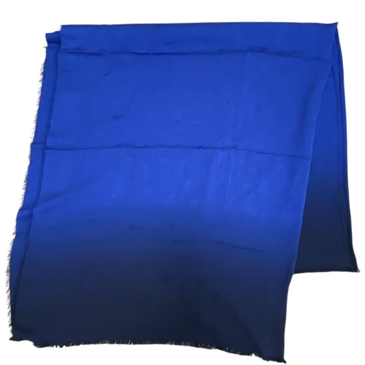 Dior Scarf Shawl Accessory Large All Over Pattern Gradient Silk Blue X Navy