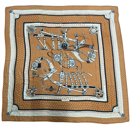 Hermes Scarf Shawl Accessories Carre Geant140 Court Horse Tackle Large All Over