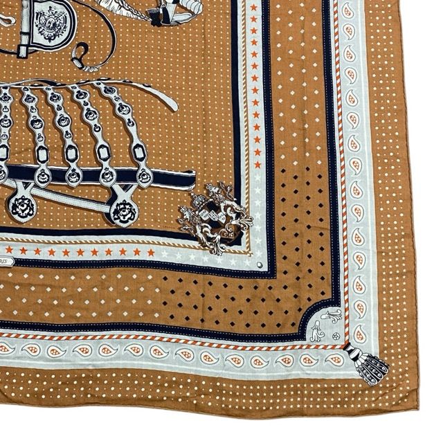 Hermes Scarf Shawl Accessories Carre Geant140 Court Horse Tackle Large All Over