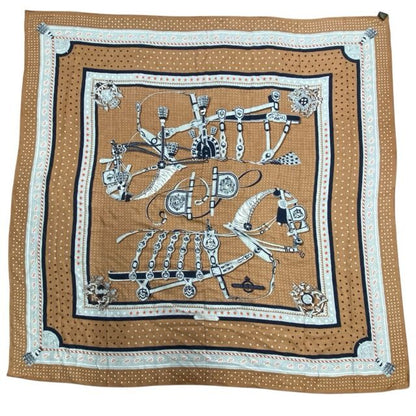 Hermes Scarf Shawl Accessories Carre Geant140 Court Horse Tackle Large All Over