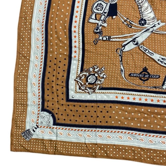 Hermes Scarf Shawl Accessories Carre Geant140 Court Horse Tackle Large All Over