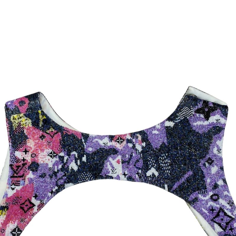 Unused Louis Vuitton Harness Vest Tops Beads Lvmonogram Zip Pocket Purple X