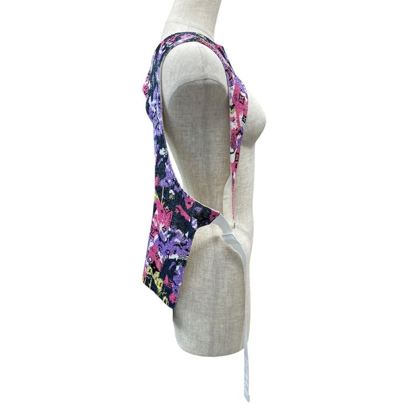 Unused Louis Vuitton Harness Vest Tops Beads Lvmonogram Zip Pocket Purple X