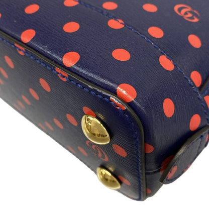 Gucci Handbag Horsebit 1955 Small Top Handle Bag 621220 Navy X Red Dot Pattern