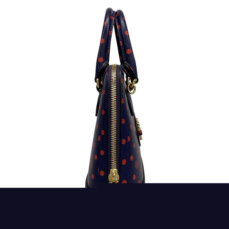 Gucci Handbag Horsebit 1955 Small Top Handle Bag 621220 Navy X Red Dot Pattern