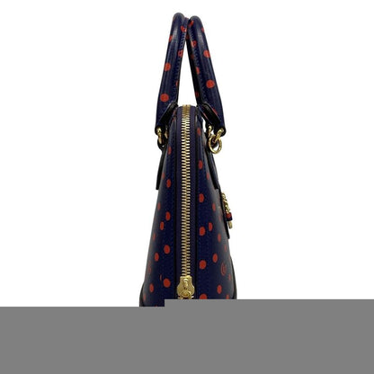 Gucci Handbag Horsebit 1955 Small Top Handle Bag 621220 Navy X Red Dot Pattern