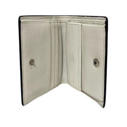 Prada Bifold Wallet - 1mv204 Ivory X Black Leather