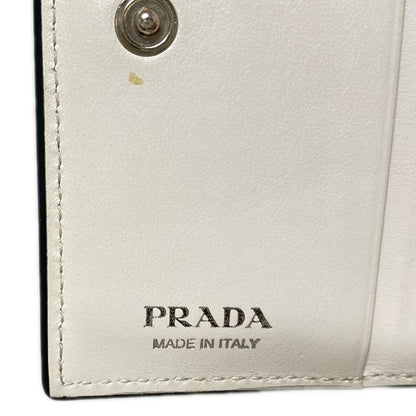 Prada Bifold Wallet - 1mv204 Ivory X Black Leather