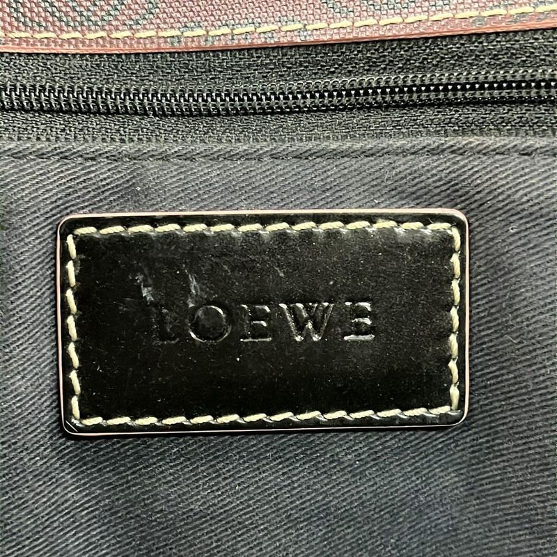 Loewe Tote Bag Anagram Pattern Bordeaux X Black X Multi Ribbon Leather