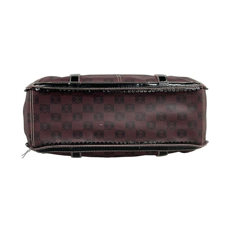 Loewe Tote Bag Anagram Pattern Bordeaux X Black X Multi Ribbon Leather