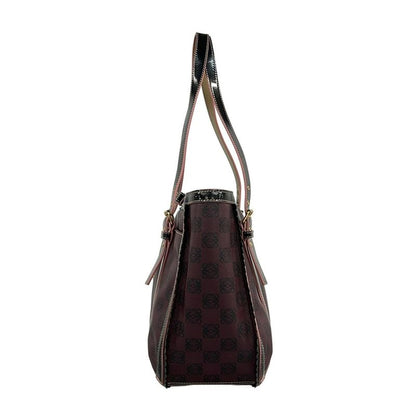 Loewe Tote Bag Anagram Pattern Bordeaux X Black X Multi Ribbon Leather