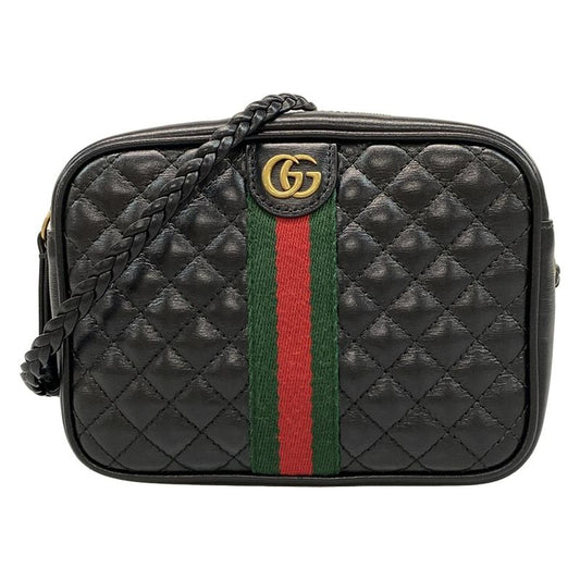 Gucci Shoulder Bag Ggmarmont Sherry 536441 Black X Green X Red Quilted Mini Bag