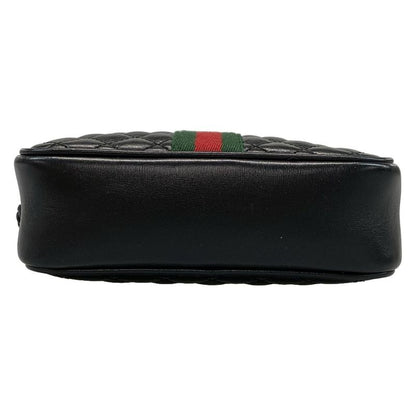 Gucci Shoulder Bag Ggmarmont Sherry 536441 Black X Green X Red Quilted Mini Bag