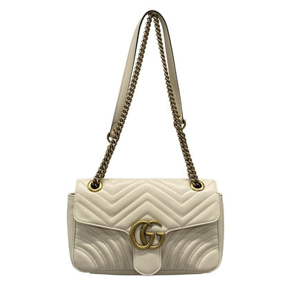 Gucci Shoulder Bag Ggmarmont Quilted Small Shoulder Bag 443497 Ivory Chain