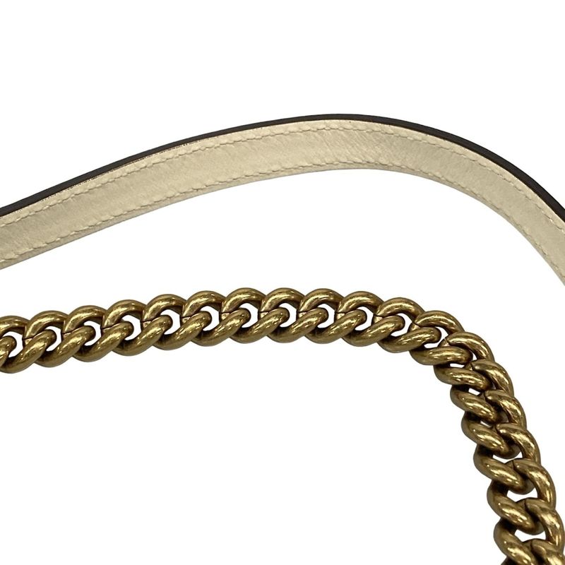 Gucci Shoulder Bag Ggmarmont Quilted Small Shoulder Bag 443497 Ivory Chain