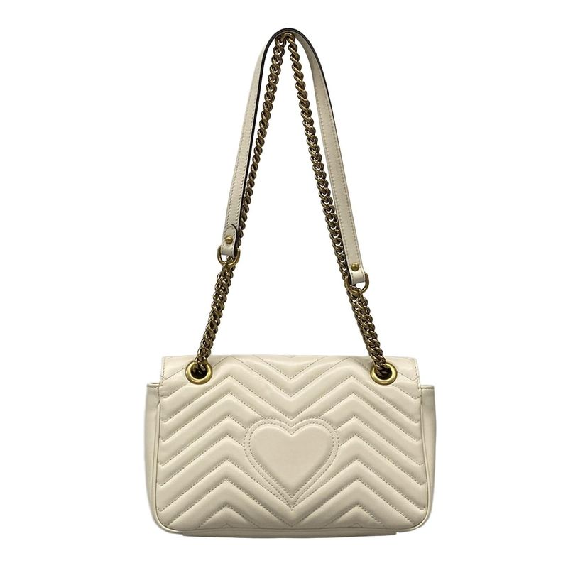 Gucci Shoulder Bag Ggmarmont Quilted Small Shoulder Bag 443497 Ivory Chain