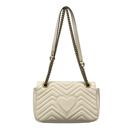 Gucci Shoulder Bag Ggmarmont Quilted Small Shoulder Bag 443497 Ivory Chain