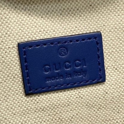 Gucci Waist Pouch GG Embossed Belt Bag 645093 Blue Punching Leather