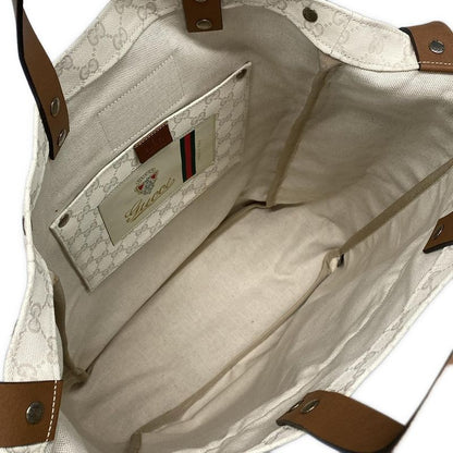 Gucci Shoulder Bag GG Pattern 223644 Ivory X Dark Brown 2way Leather