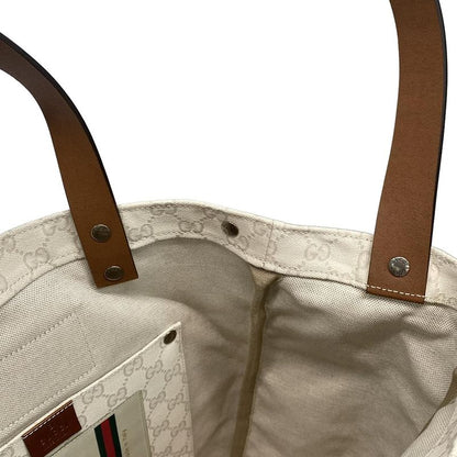 Gucci Shoulder Bag GG Pattern 223644 Ivory X Dark Brown 2way Leather