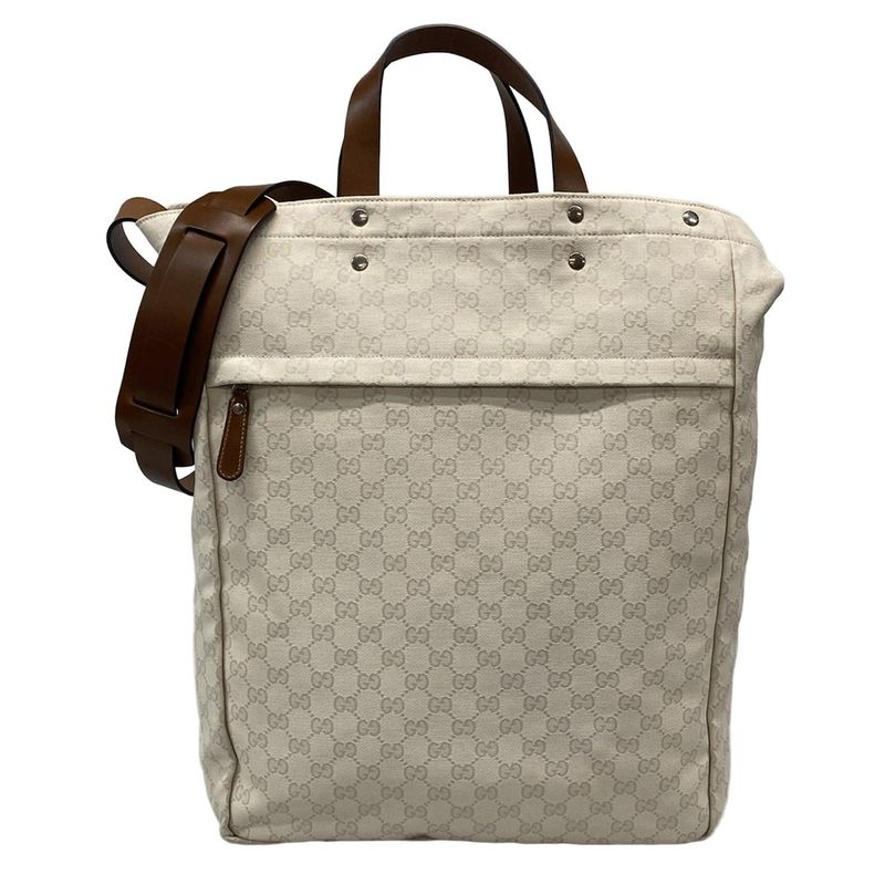 Gucci Shoulder Bag GG Pattern 223644 Ivory X Dark Brown 2way Leather