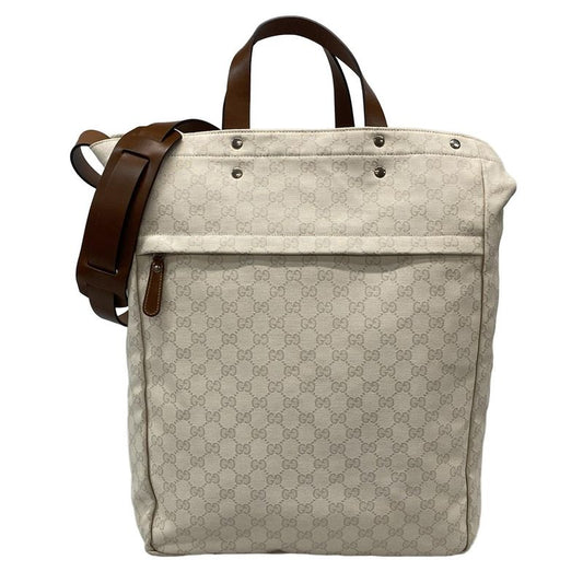 Gucci Shoulder Bag GG Pattern 223644 Ivory X Dark Brown 2way Leather