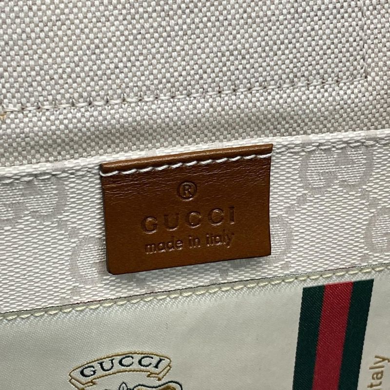Gucci Shoulder Bag GG Pattern 223644 Ivory X Dark Brown 2way Leather