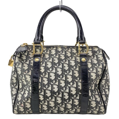 Dior Christian Dior Handbag Trotter Black X Ivory Mini Boston Leather