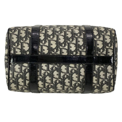 Dior Christian Dior Handbag Trotter Black X Ivory Mini Boston Leather