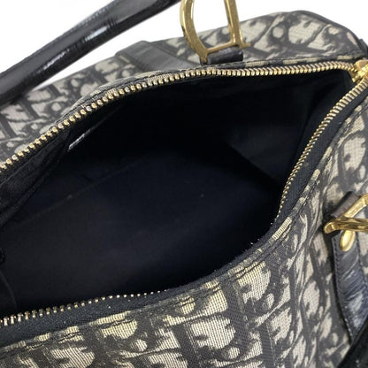 Dior Christian Dior Handbag Trotter Black X Ivory Mini Boston Leather