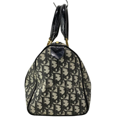 Dior Christian Dior Handbag Trotter Black X Ivory Mini Boston Leather