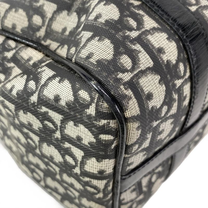 Dior Christian Dior Handbag Trotter Black X Ivory Mini Boston Leather